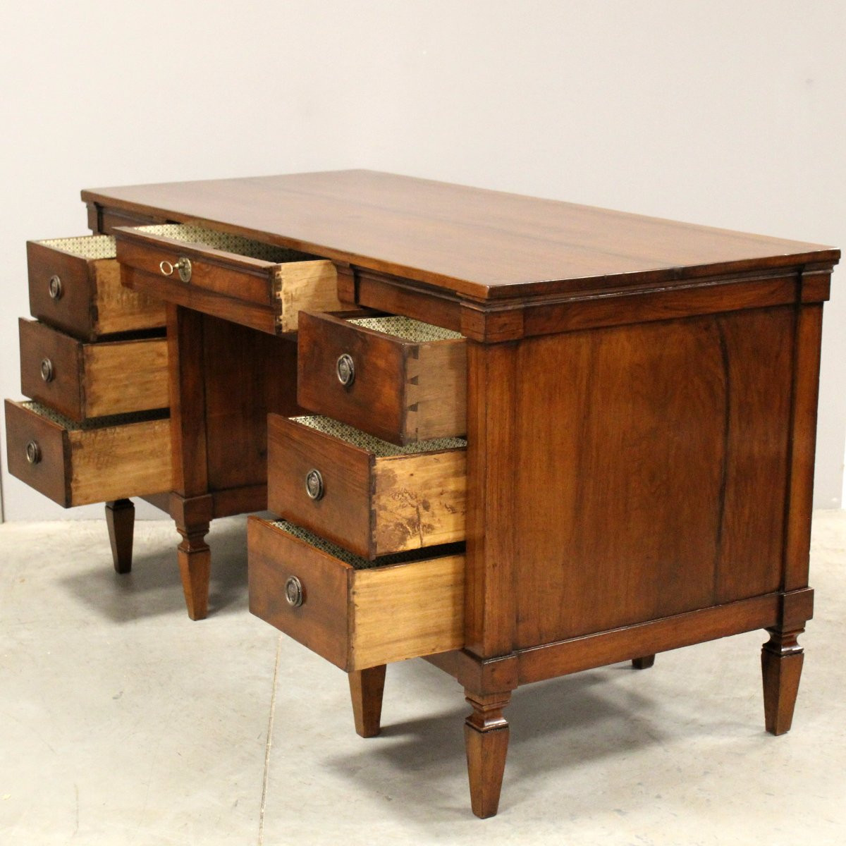 Antique Louis XVI. Table Writing Desk In Walnut - Italy 18th-photo-1
