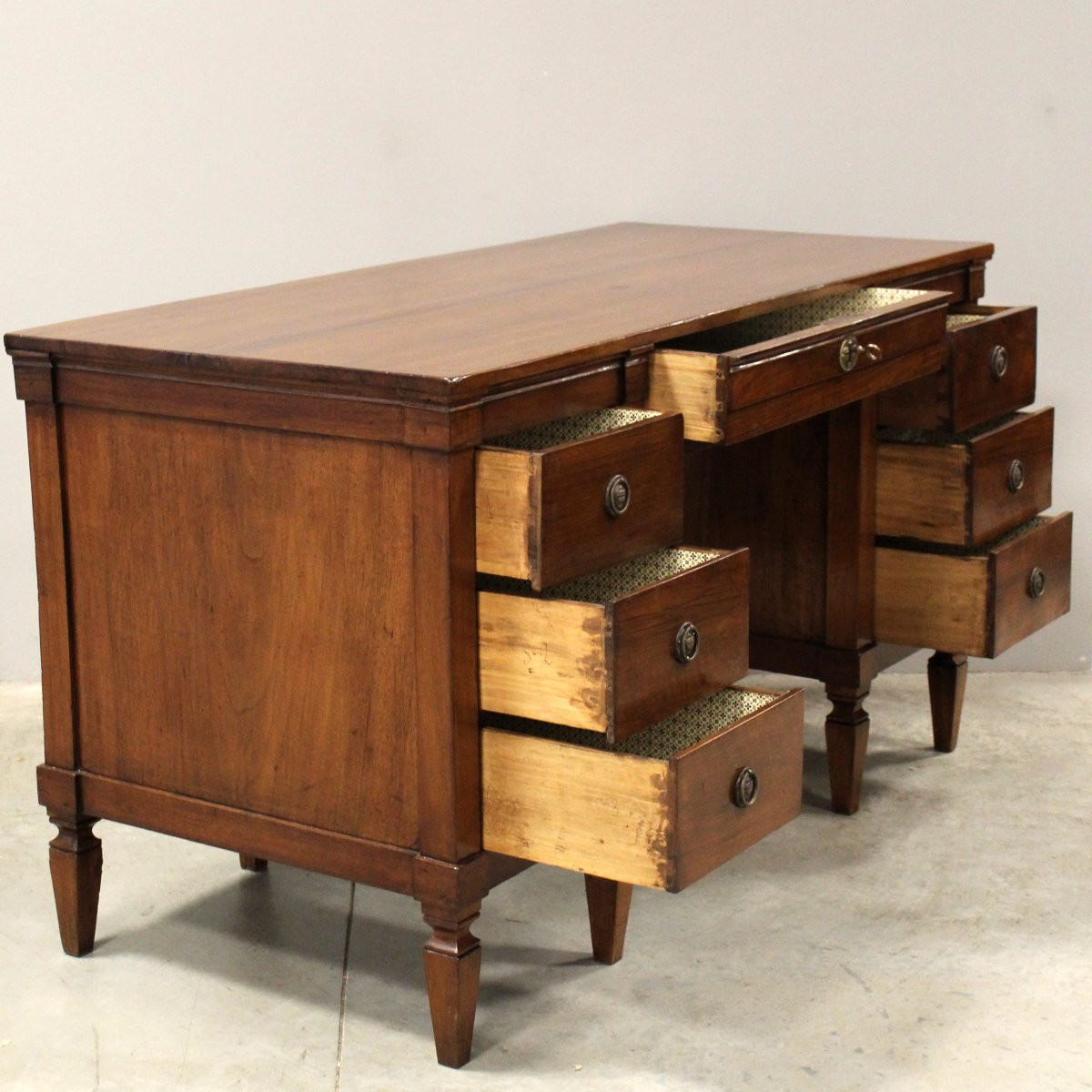 Antique Louis XVI. Table Writing Desk In Walnut - Italy 18th-photo-2