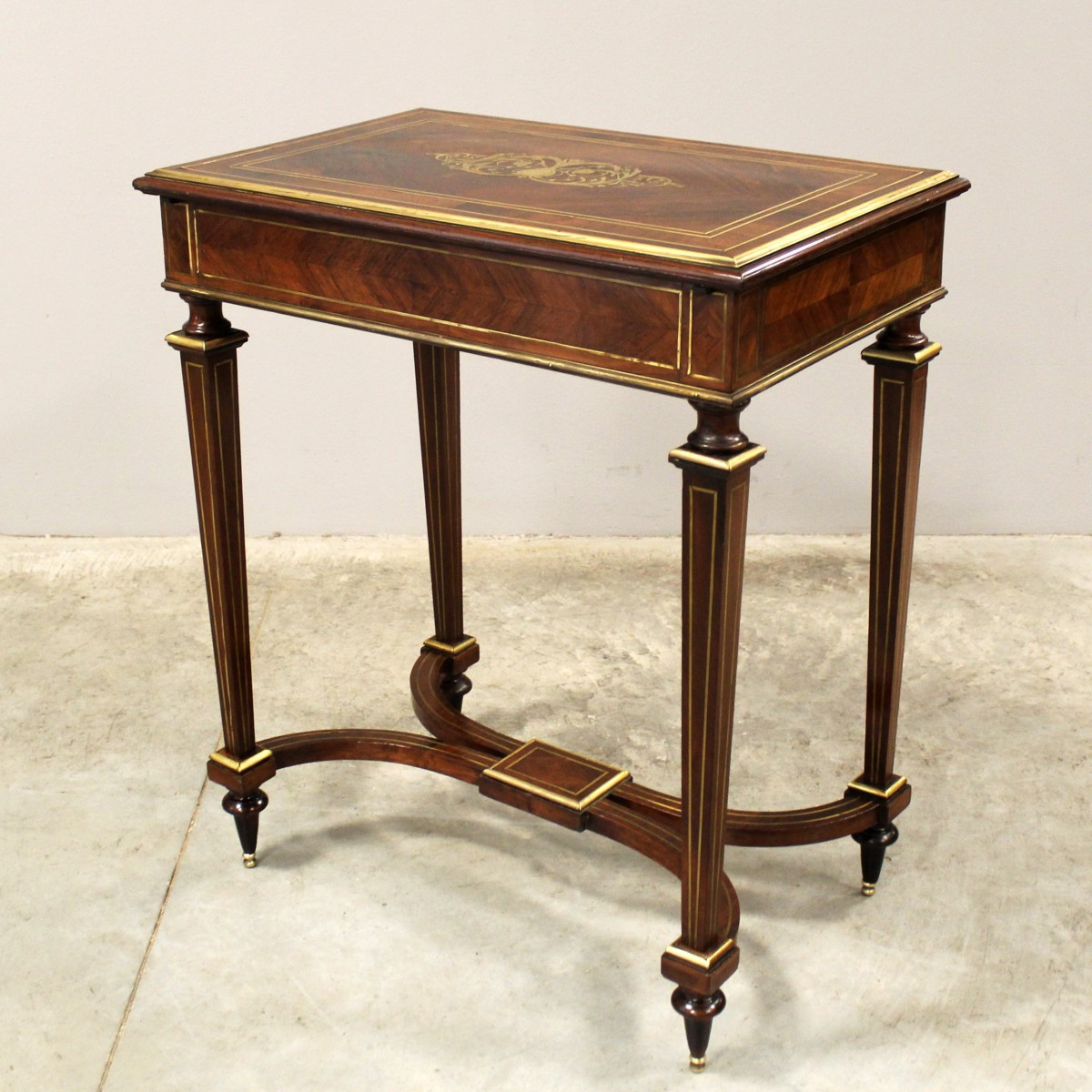 Antique Napoleon III Small Table In Rosewood And Marquetry - 19th-photo-8