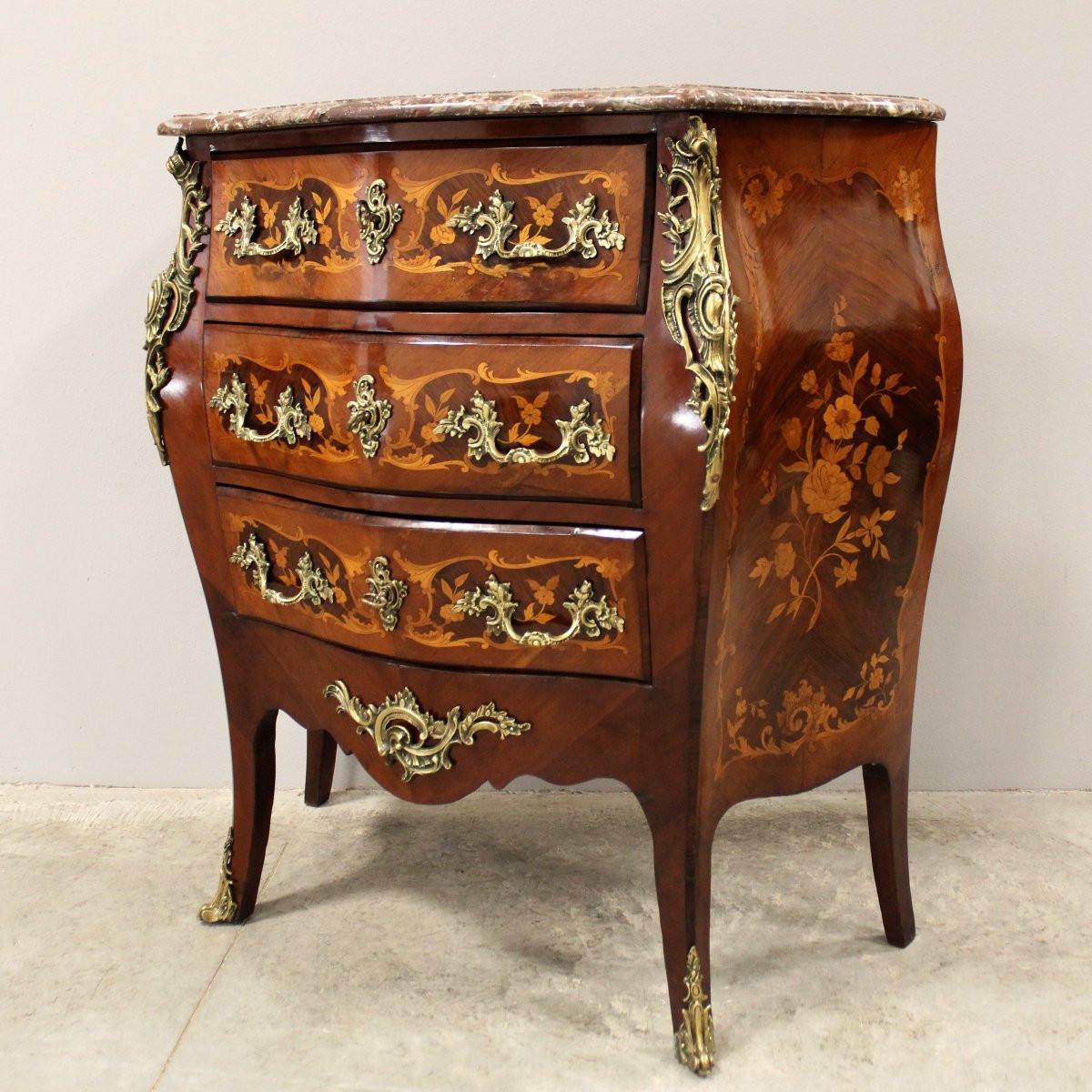 Antique Napoleon III Chest Of Drawers Marquetry - 19th-photo-2