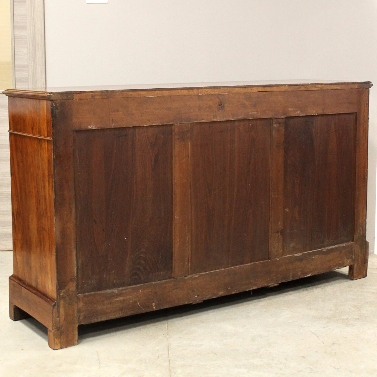 Antique Louis Philippe 3-doors Sideboard Dresser Cabinet Cupboard Buffet In Walnut - 19th-photo-5