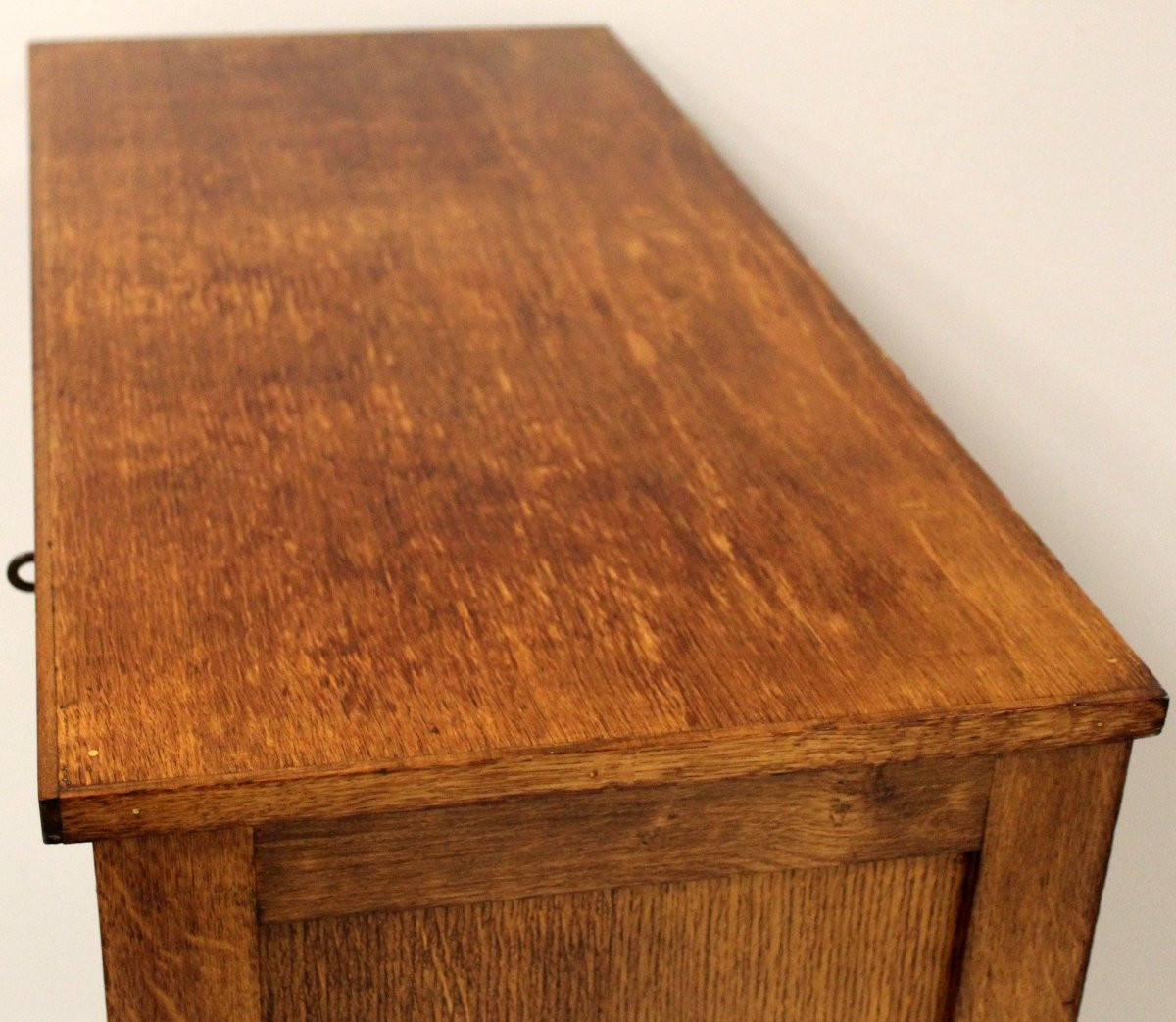 Antique Binder Rolling Curtain Filing Cabinet In Oak-photo-4