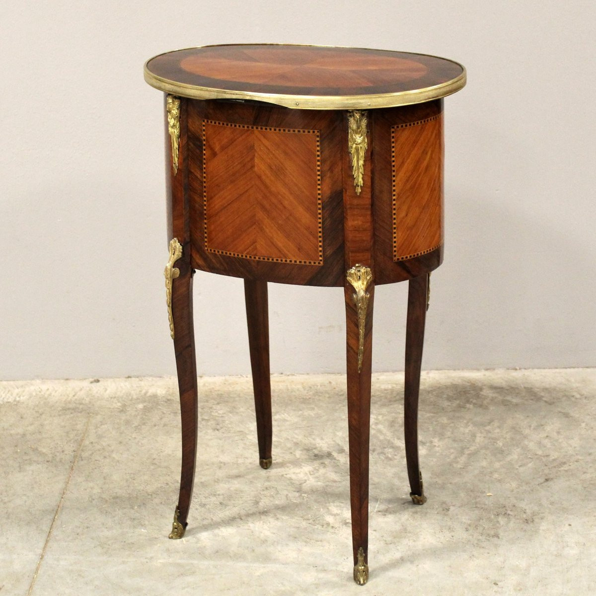 Ancien table d'époque Napoleon III en marqueterie - 19ème -photo-5