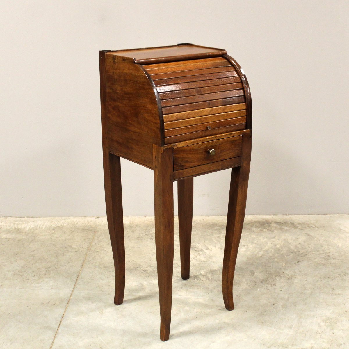 Ancien table de chevet d'époque Directoire en noyer - Italie 18ème-photo-2