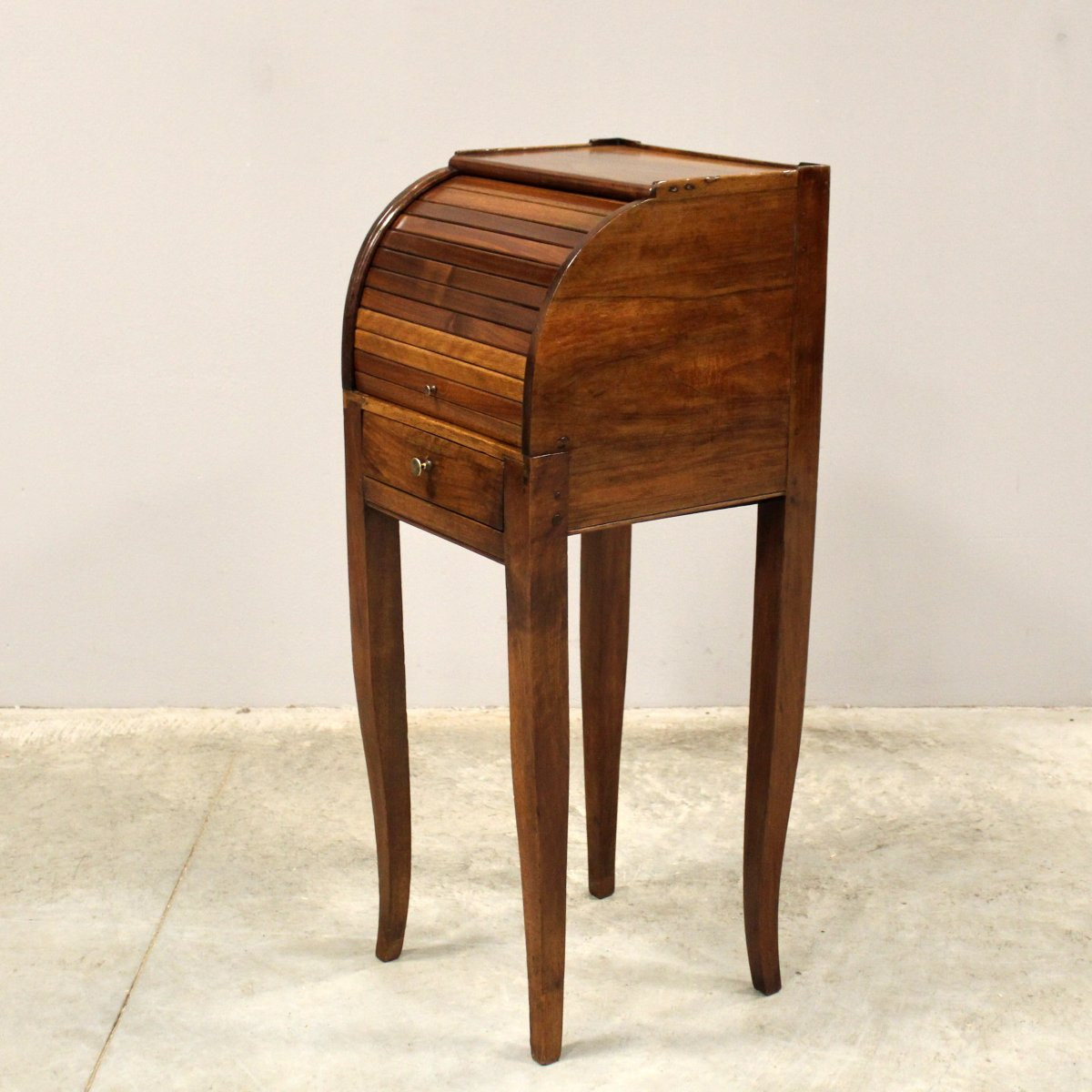 Ancien table de chevet d'époque Directoire en noyer - Italie 18ème-photo-3