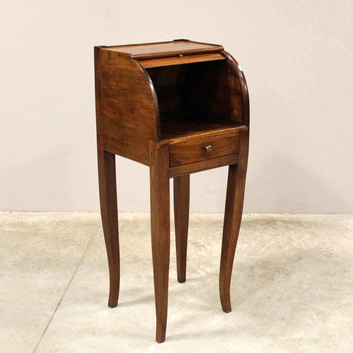 Ancien table de chevet d'époque Directoire en noyer - Italie 18ème-photo-2