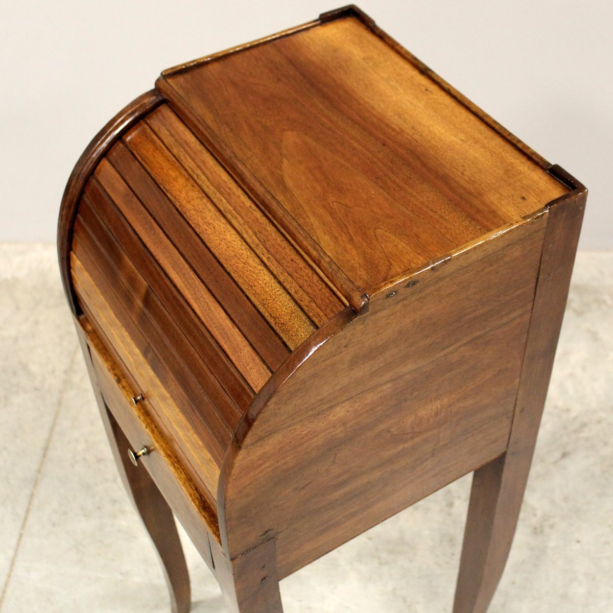 Ancien table de chevet d'époque Directoire en noyer - Italie 18ème-photo-6