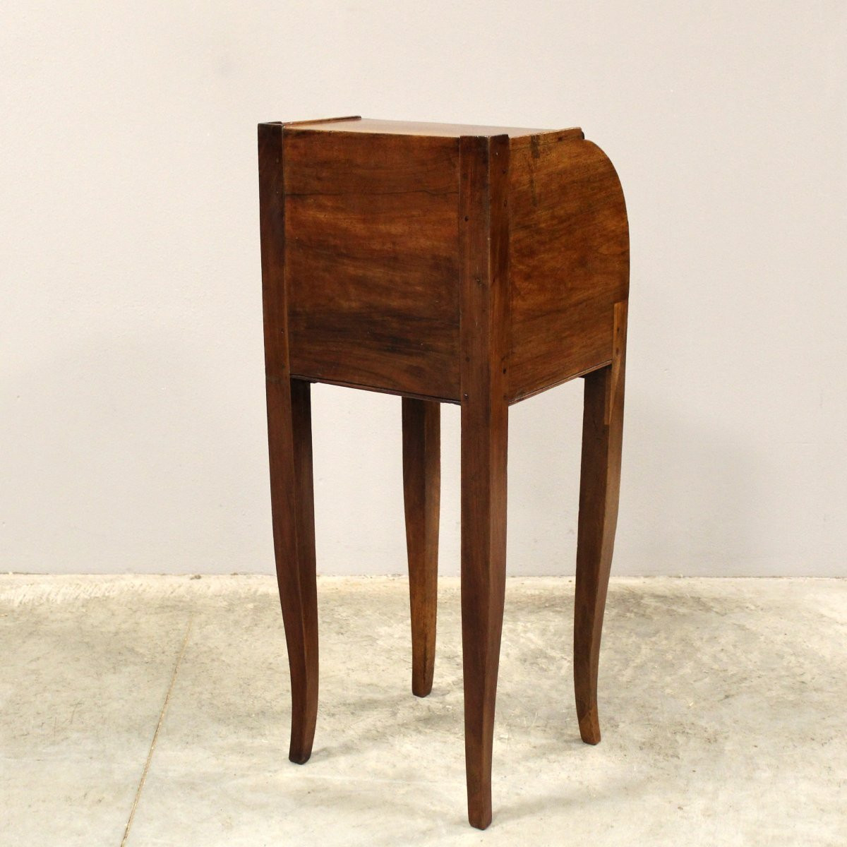 Ancien table de chevet d'époque Directoire en noyer - Italie 18ème-photo-8