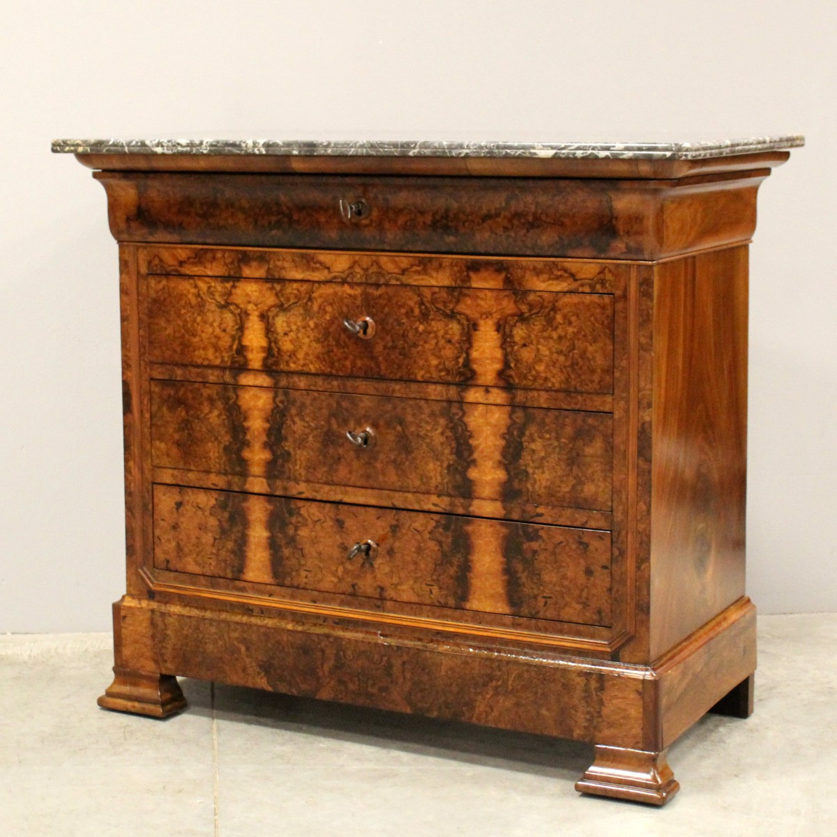 Ancien commode d'époque Louis Philippe en noyer - 19ème-photo-2