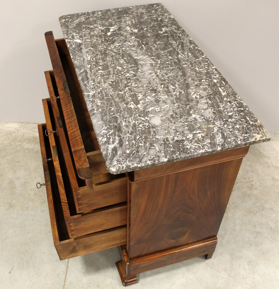 Ancien commode d'époque Louis Philippe en noyer - 19ème-photo-2