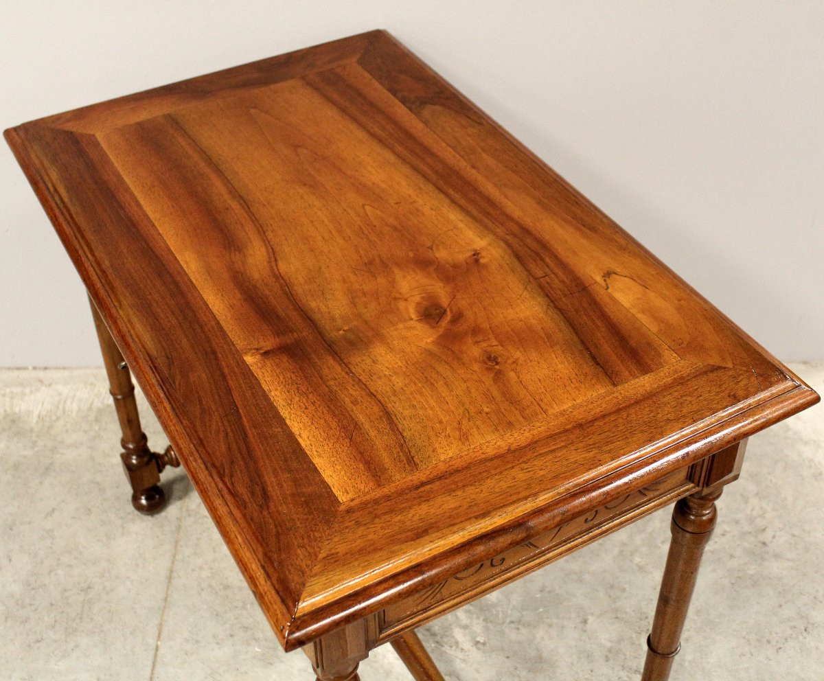 Ancien table à écrire bureau en noyer - 19ème-photo-3