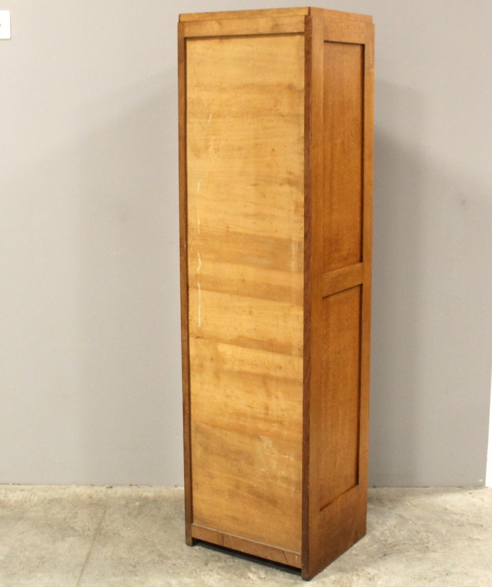 Antique Binder Rolling Curtain Filing Cabinet In Oak-photo-6