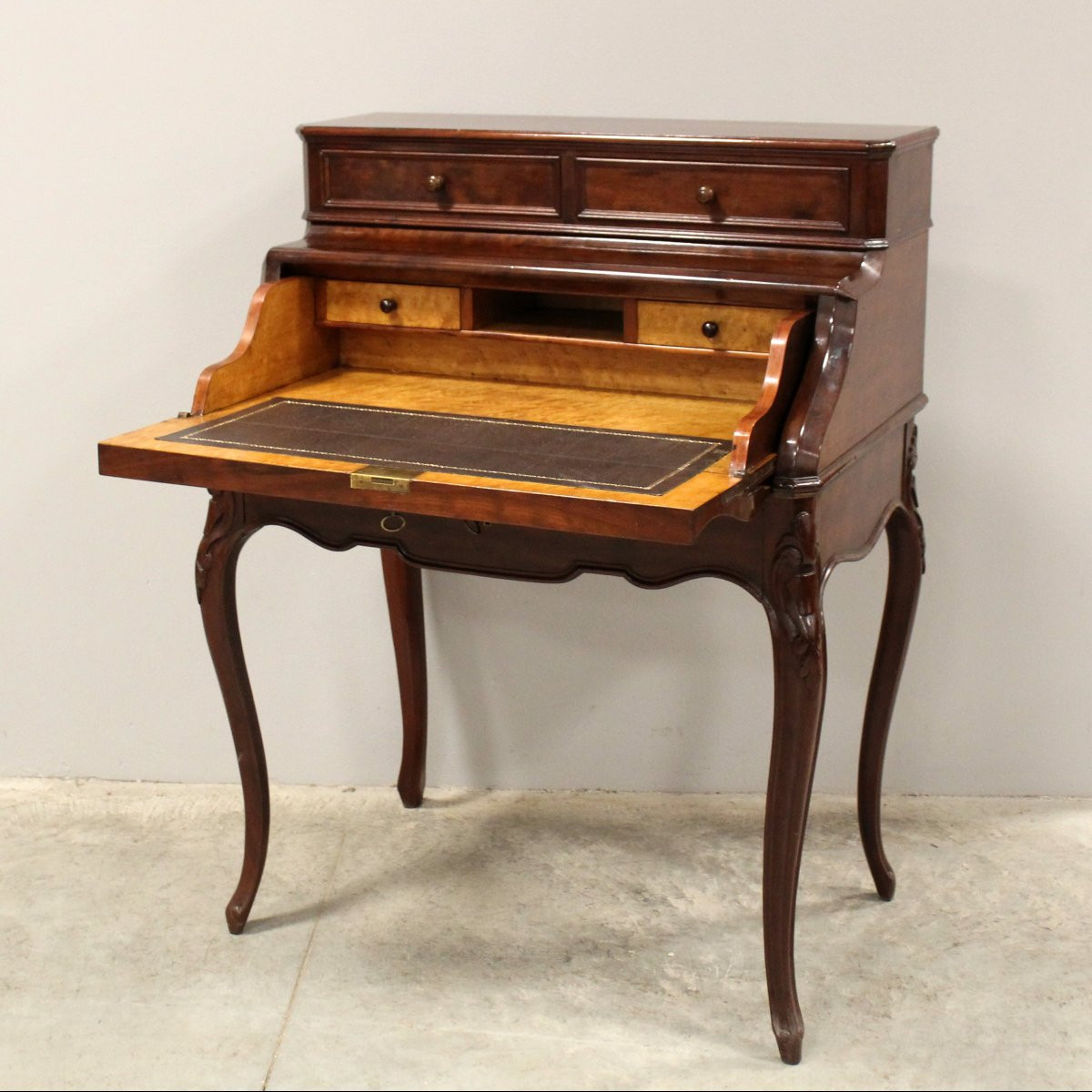 Antique Napoleon III Table Writing Slope Desk In Mahogany - 19th-photo-3