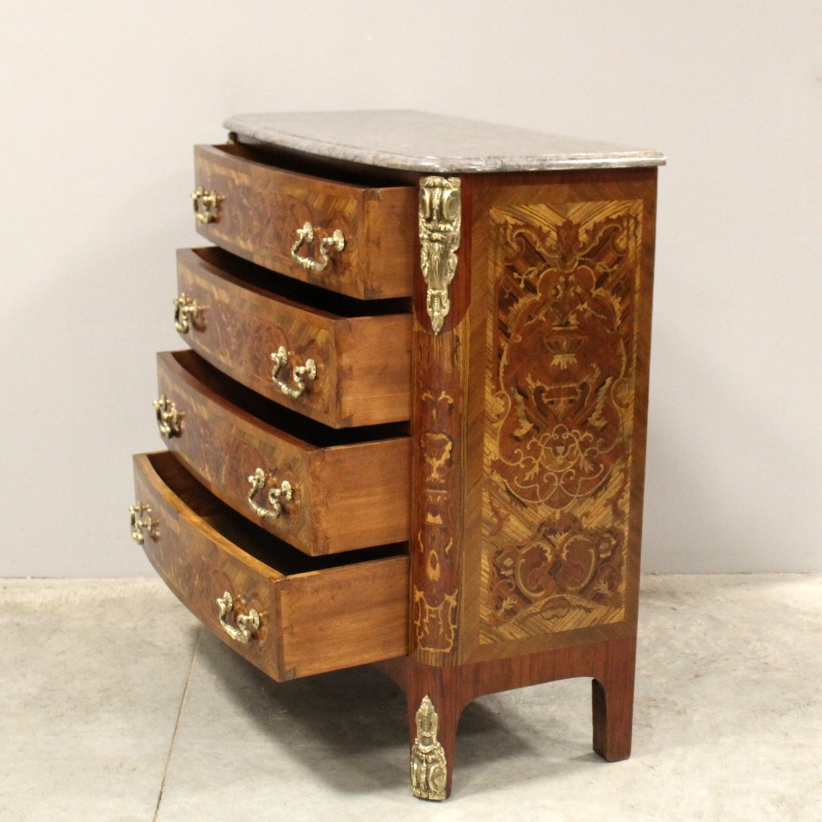 Antique Napoleon III Chest Of Drawers Marquetry - 19th-photo-1
