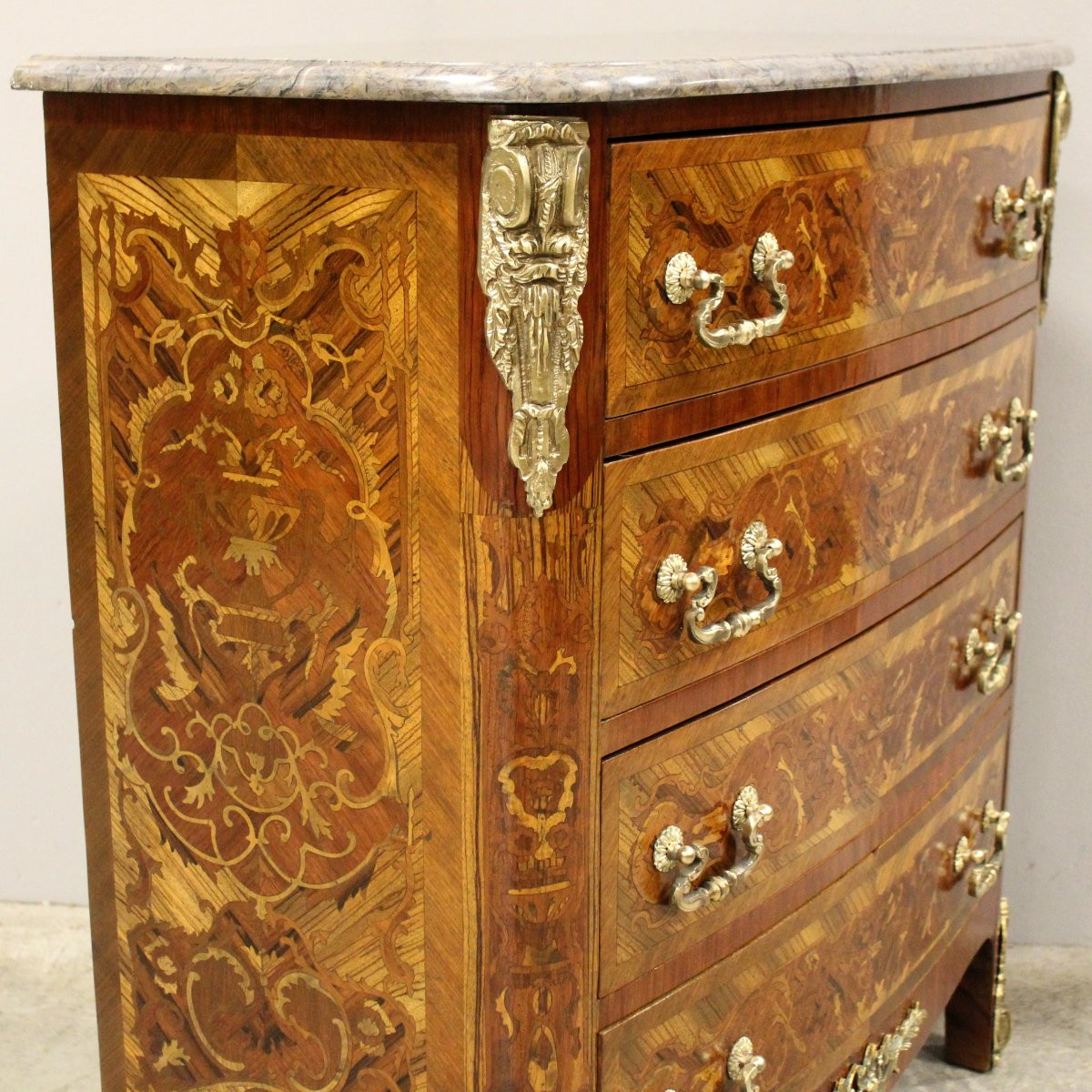 Antique Napoleon III Chest Of Drawers Marquetry - 19th-photo-2