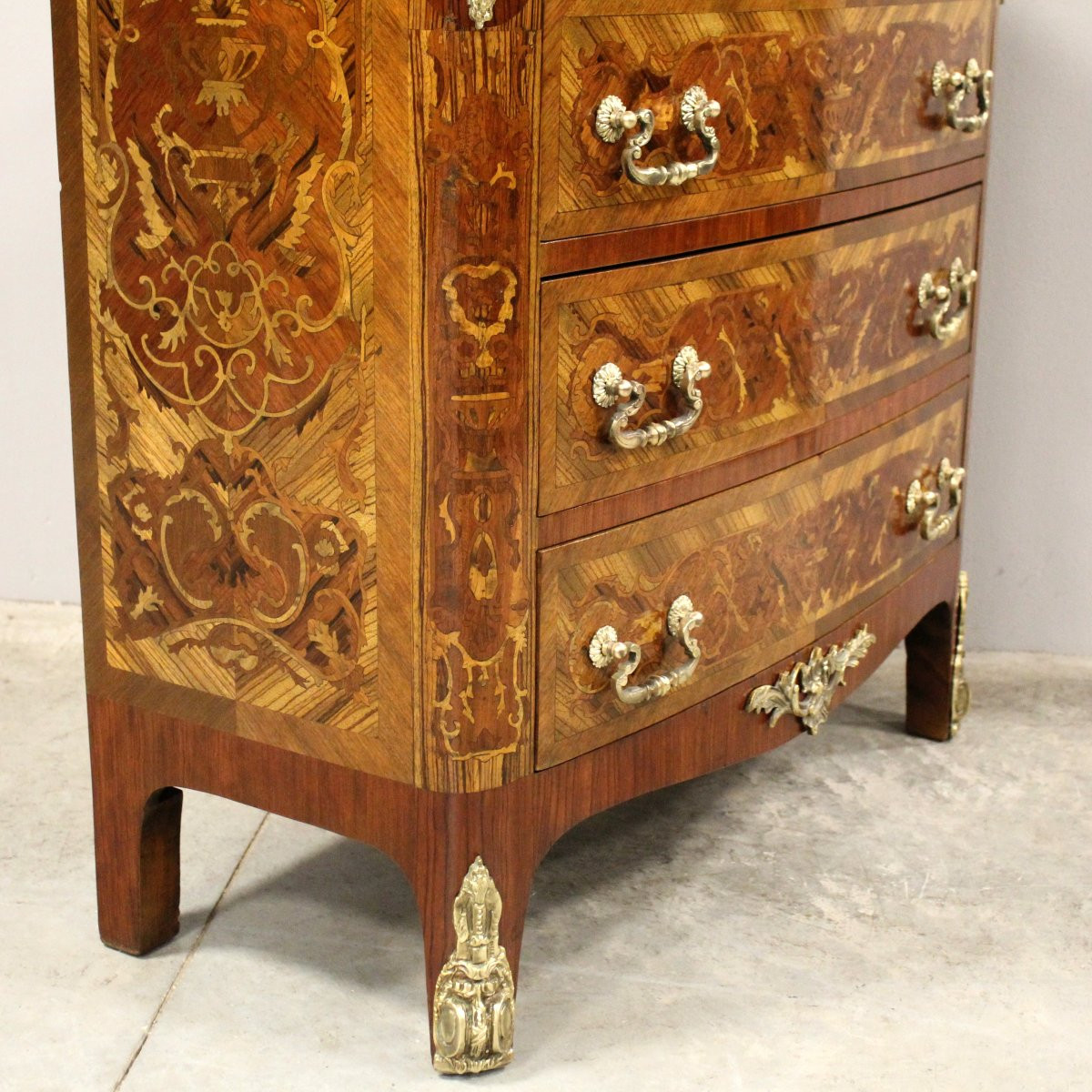 Antique Napoleon III Chest Of Drawers Marquetry - 19th-photo-4