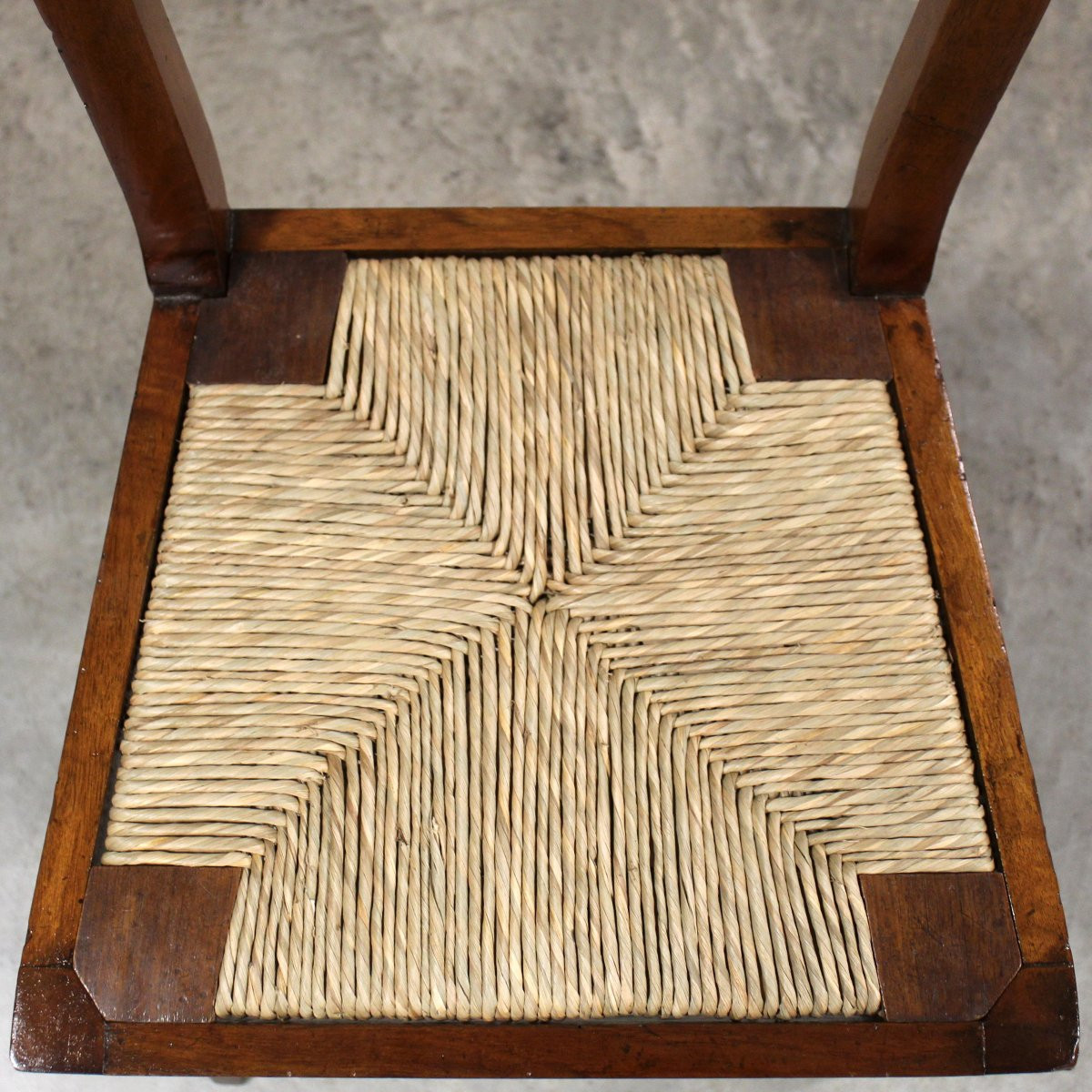 Ancien chaise en noyer et marqueterie - Italie 19ème-photo-1