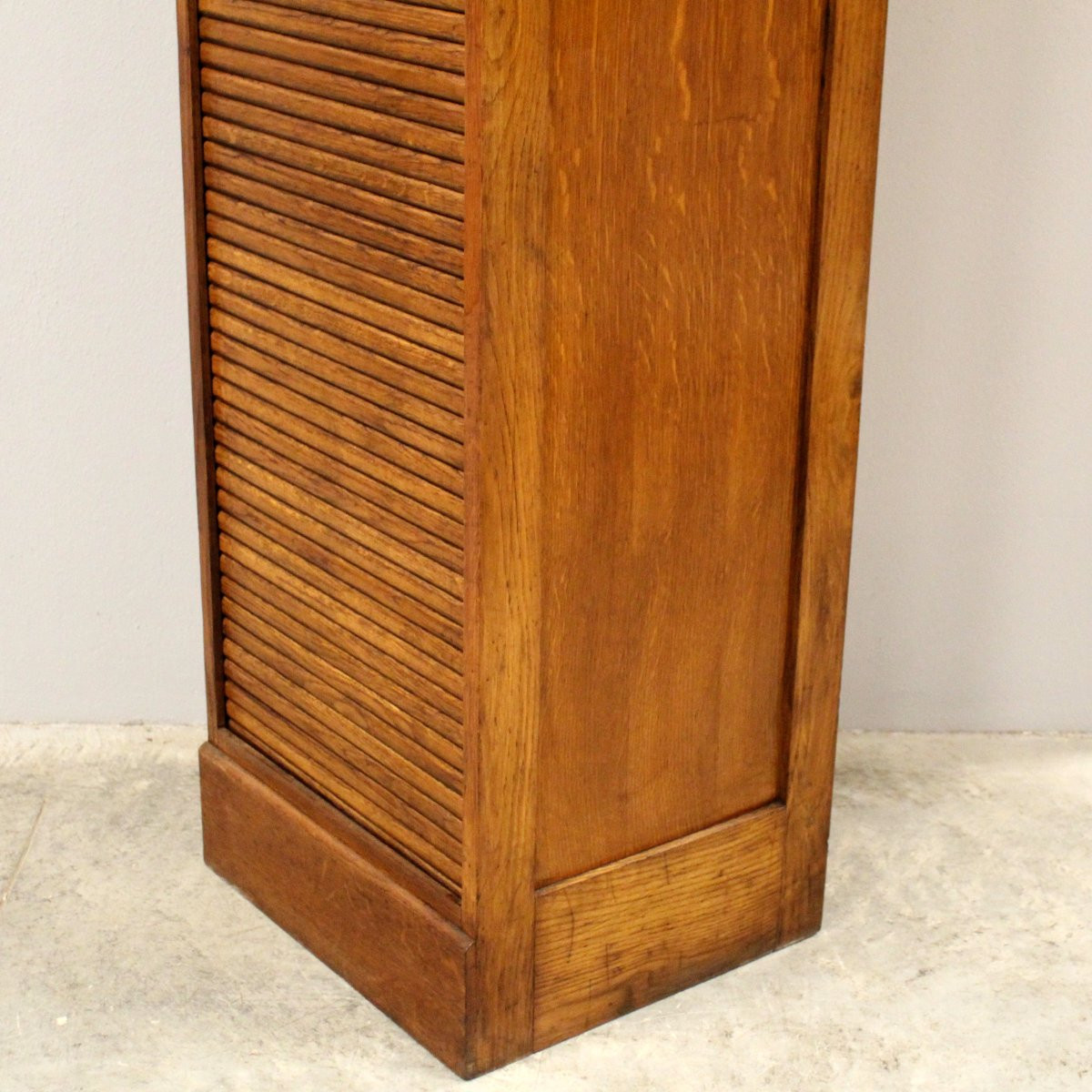 Antique Binder Rolling Curtain Filing Cabinet In Oak-photo-6