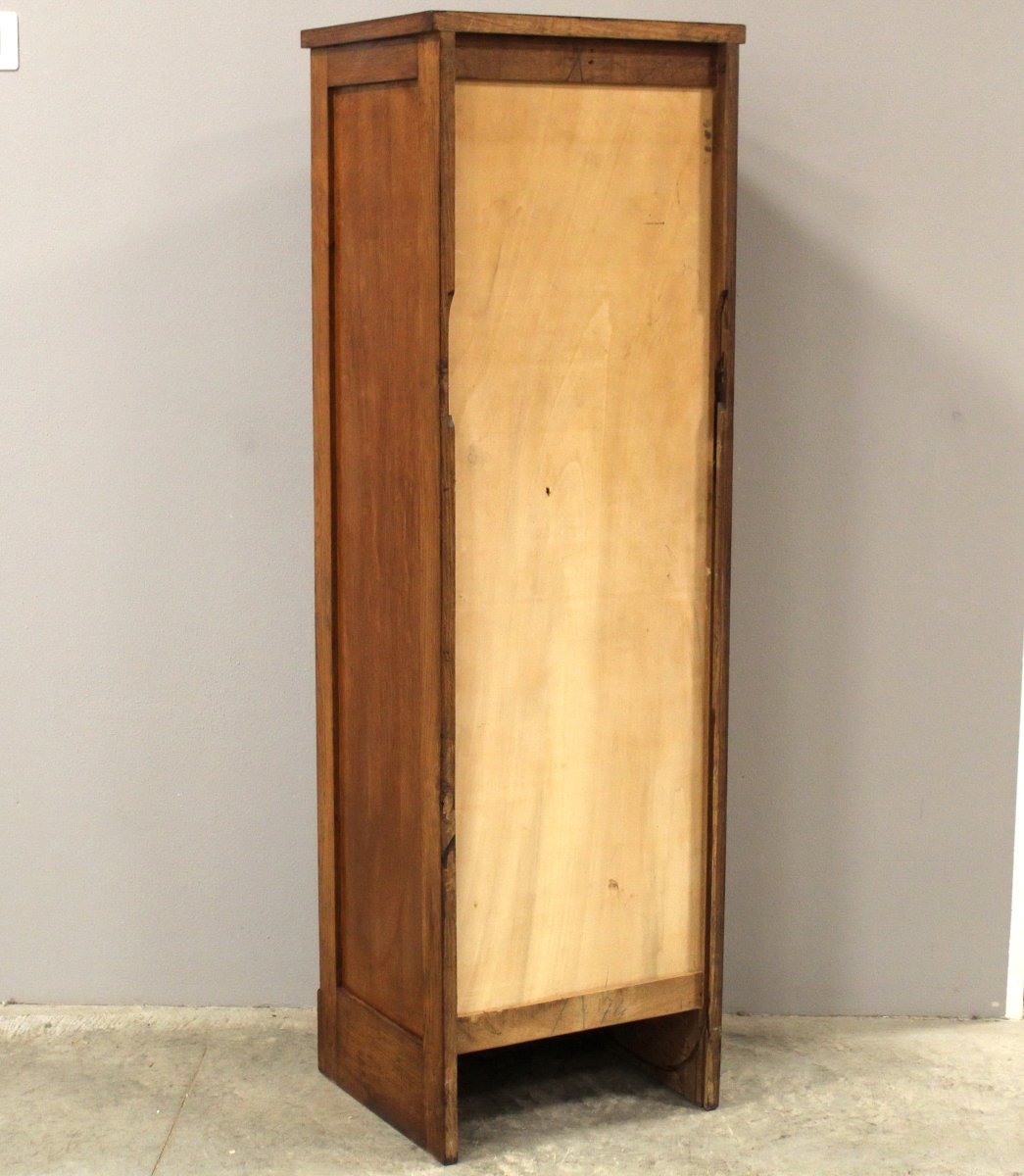 Antique Binder Rolling Curtain Filing Cabinet In Oak-photo-7