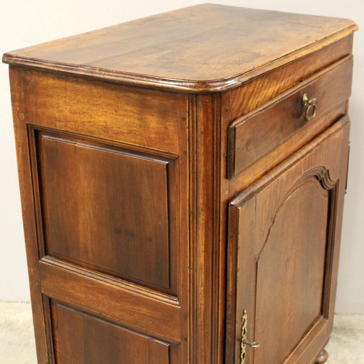 Ancien buffet 1 porte d'époque Louis XV en noyer - 18ème-photo-4