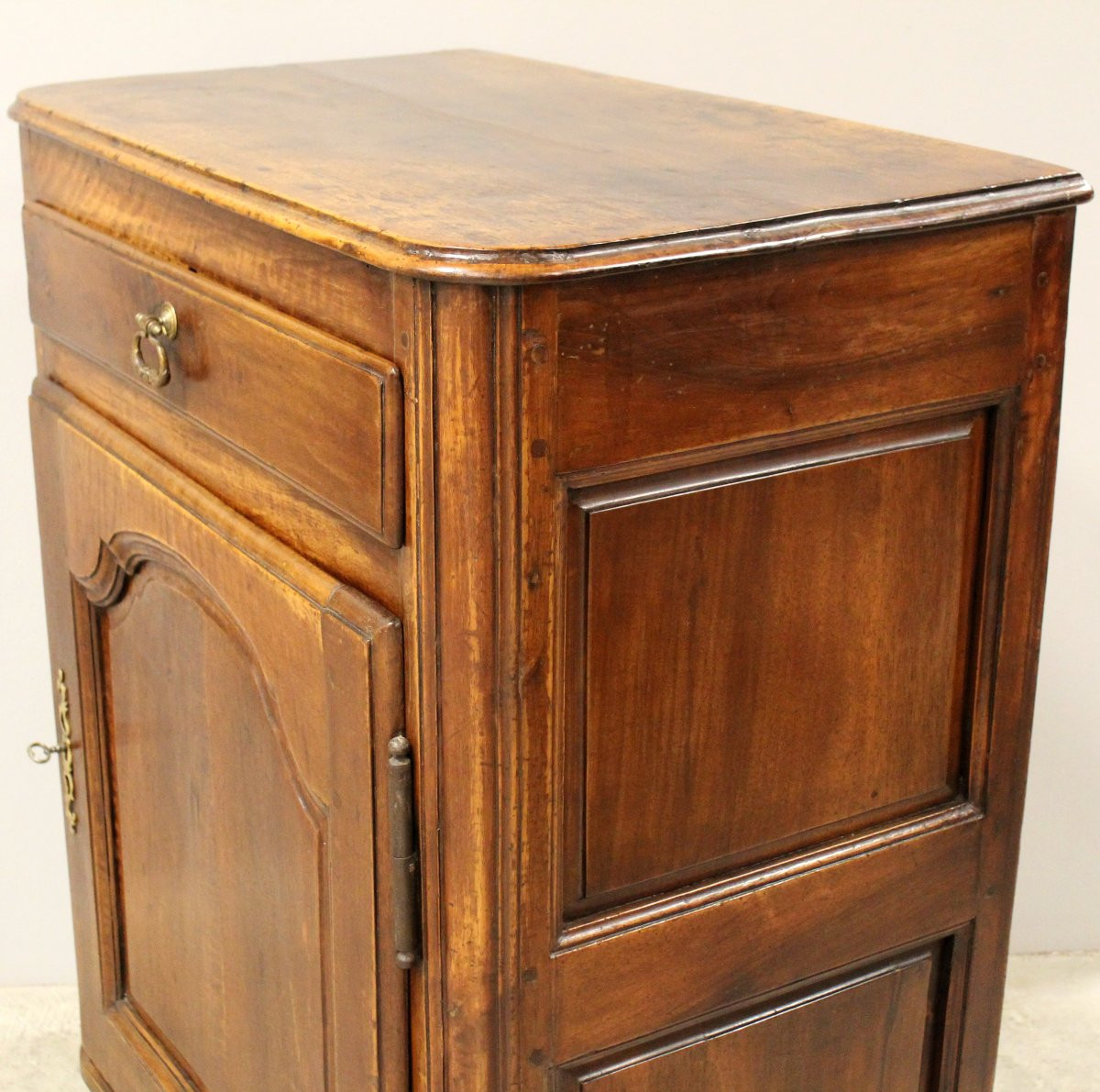 Ancien buffet 1 porte d'époque Louis XV en noyer - 18ème-photo-5