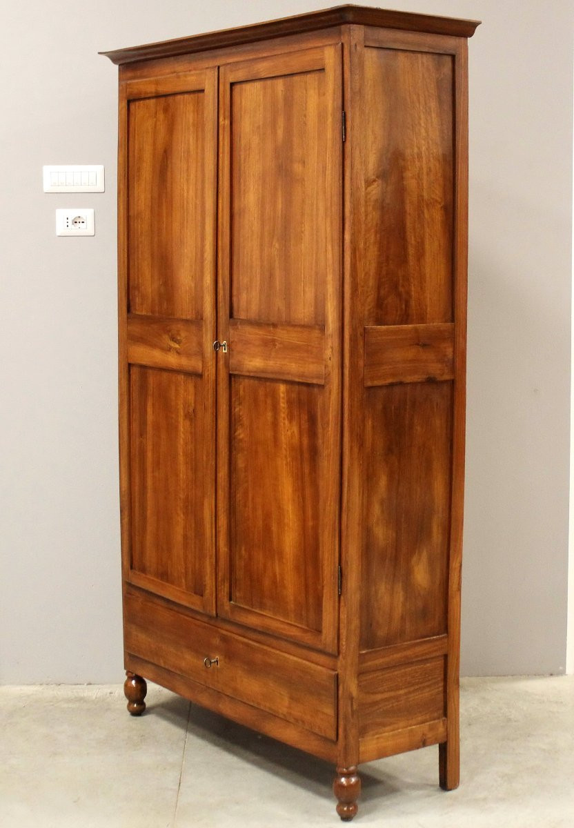 Ancien armoire buffet d'époque Louis Philippe en noyer - Italie 19ème-photo-3