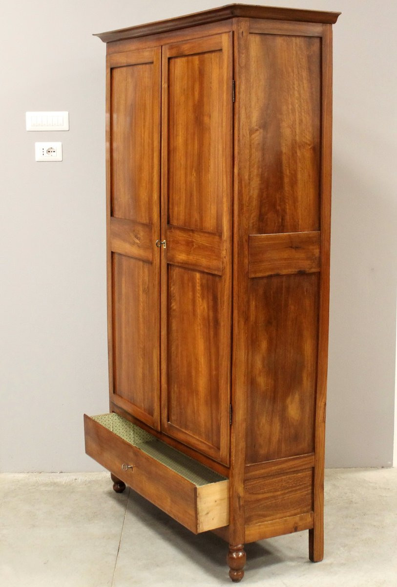 Ancien armoire buffet d'époque Louis Philippe en noyer - Italie 19ème-photo-4