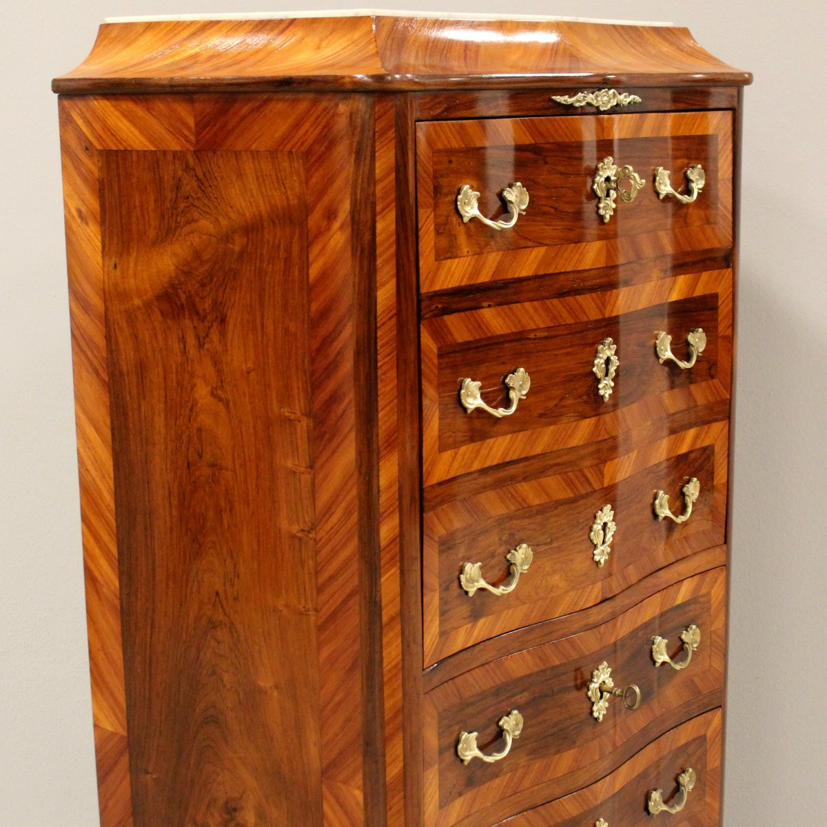 Antique Napoleon III Secretaire In Marquetry - 19th-photo-3