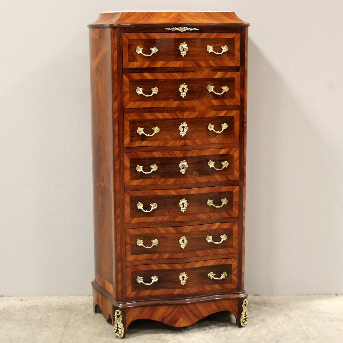 Antique Napoleon III Secretaire In Marquetry - 19th