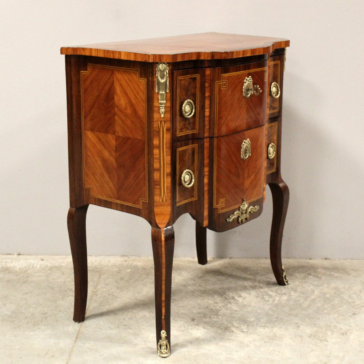 Antique Napoleon III Chest Of Drawers In Marquetry - 19th-photo-2