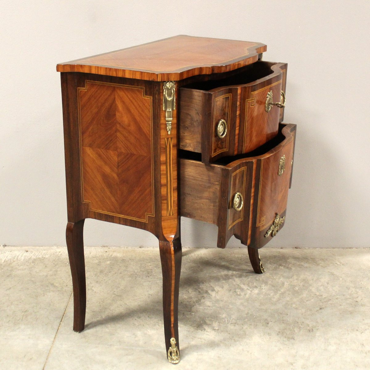 Antique Napoleon III Chest Of Drawers In Marquetry - 19th-photo-4