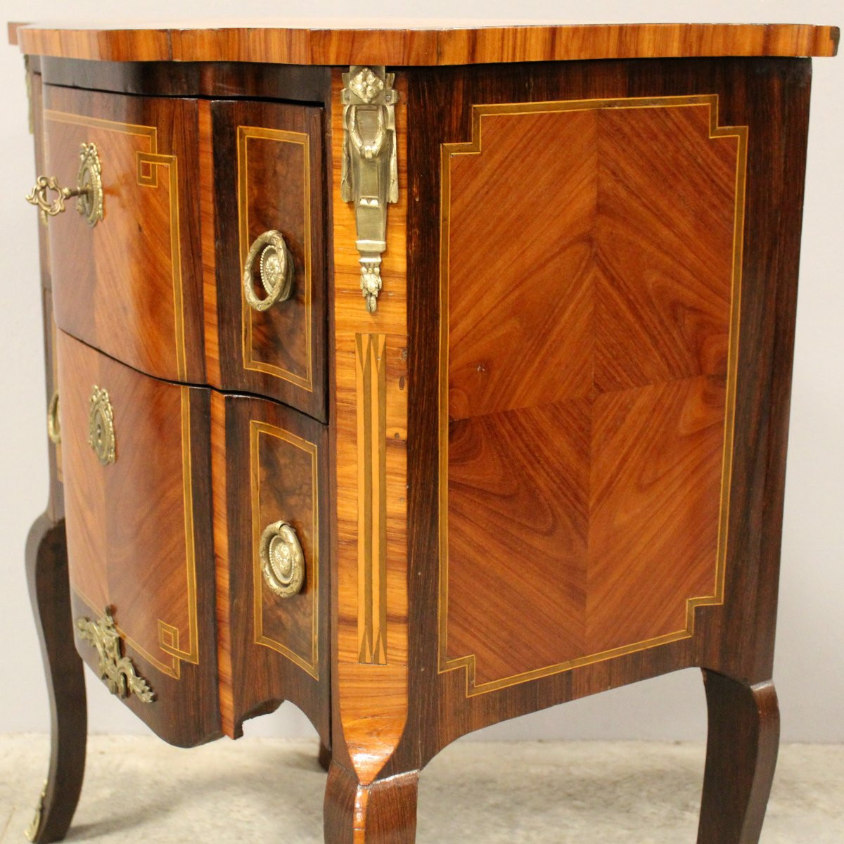 Antique Napoleon III Chest Of Drawers In Marquetry - 19th-photo-5