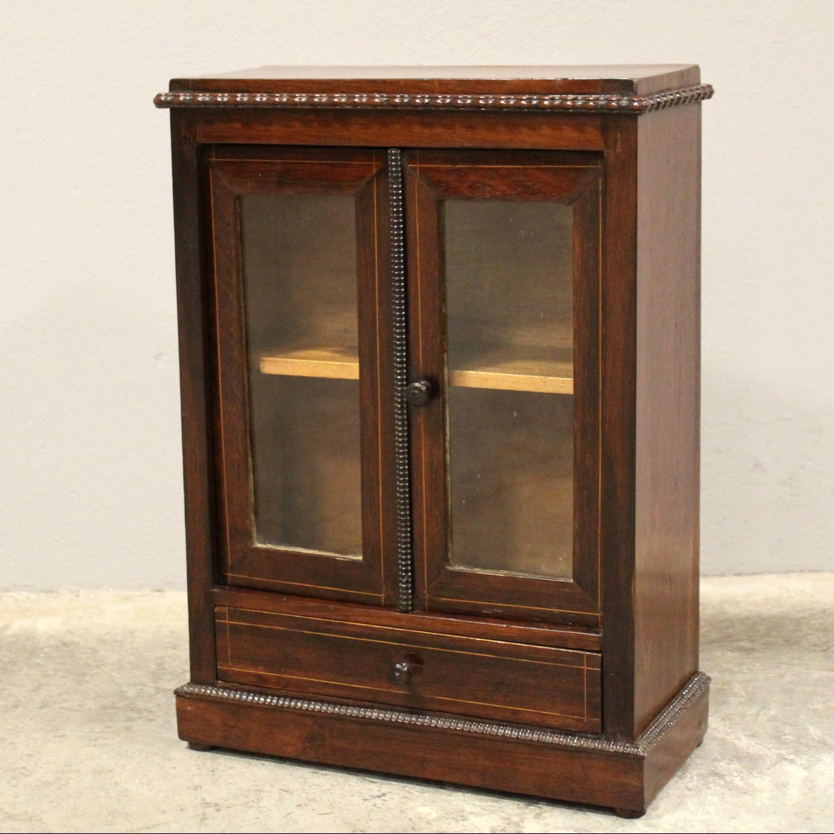 Ancien miniature vitrine buffet en palissandre et marqueterie - Italie 19ème -photo-2