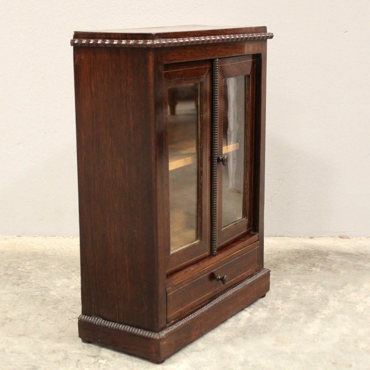 Ancien miniature vitrine buffet en palissandre et marqueterie - Italie 19ème -photo-3