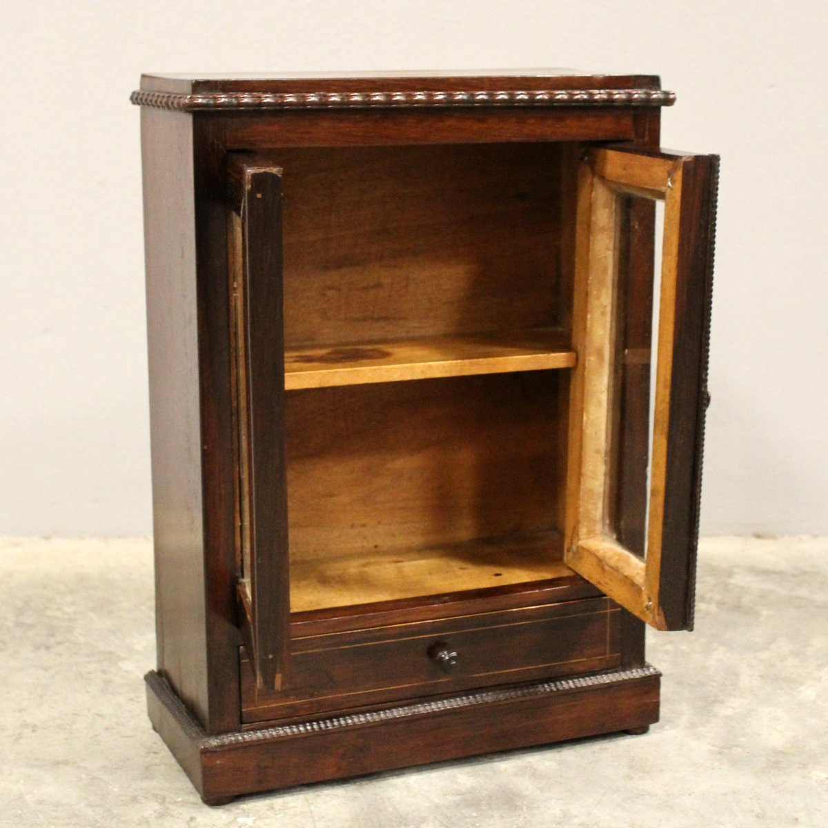 Ancien miniature vitrine buffet en palissandre et marqueterie - Italie 19ème -photo-1