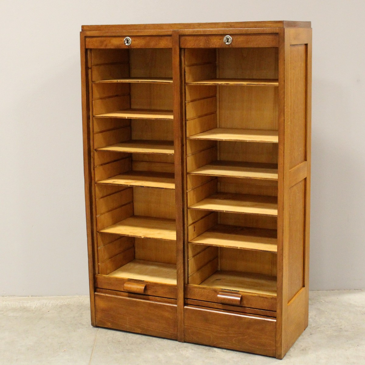 Antique Binder Rolling Curtain Filing Cabinet -photo-1