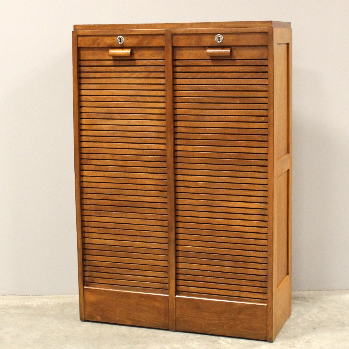Antique Binder Rolling Curtain Filing Cabinet 