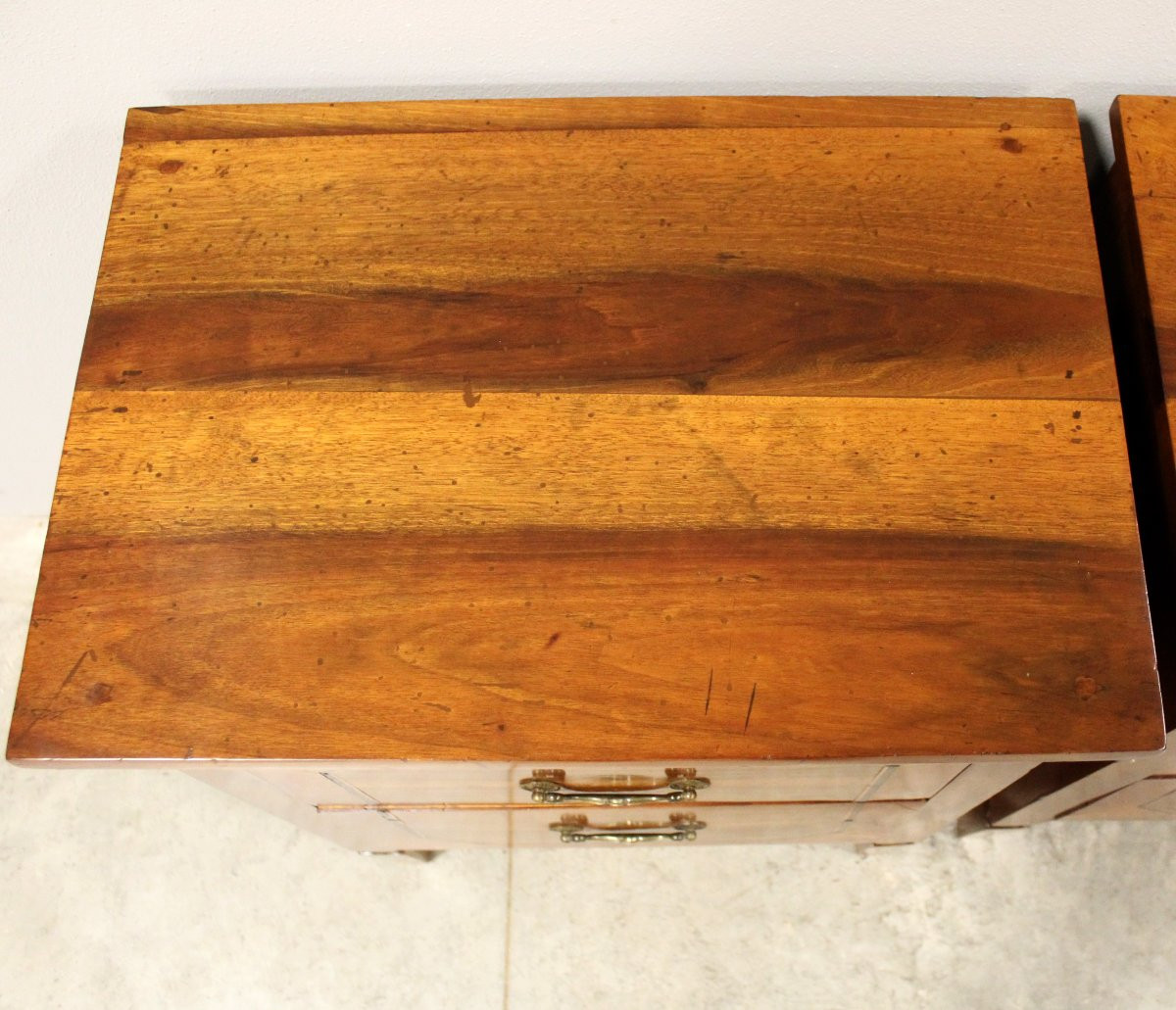 Antique Pair Of Louis XVI Bedsides Nightstands Tables In Walnut And Marquetry - Italy 18th-photo-5