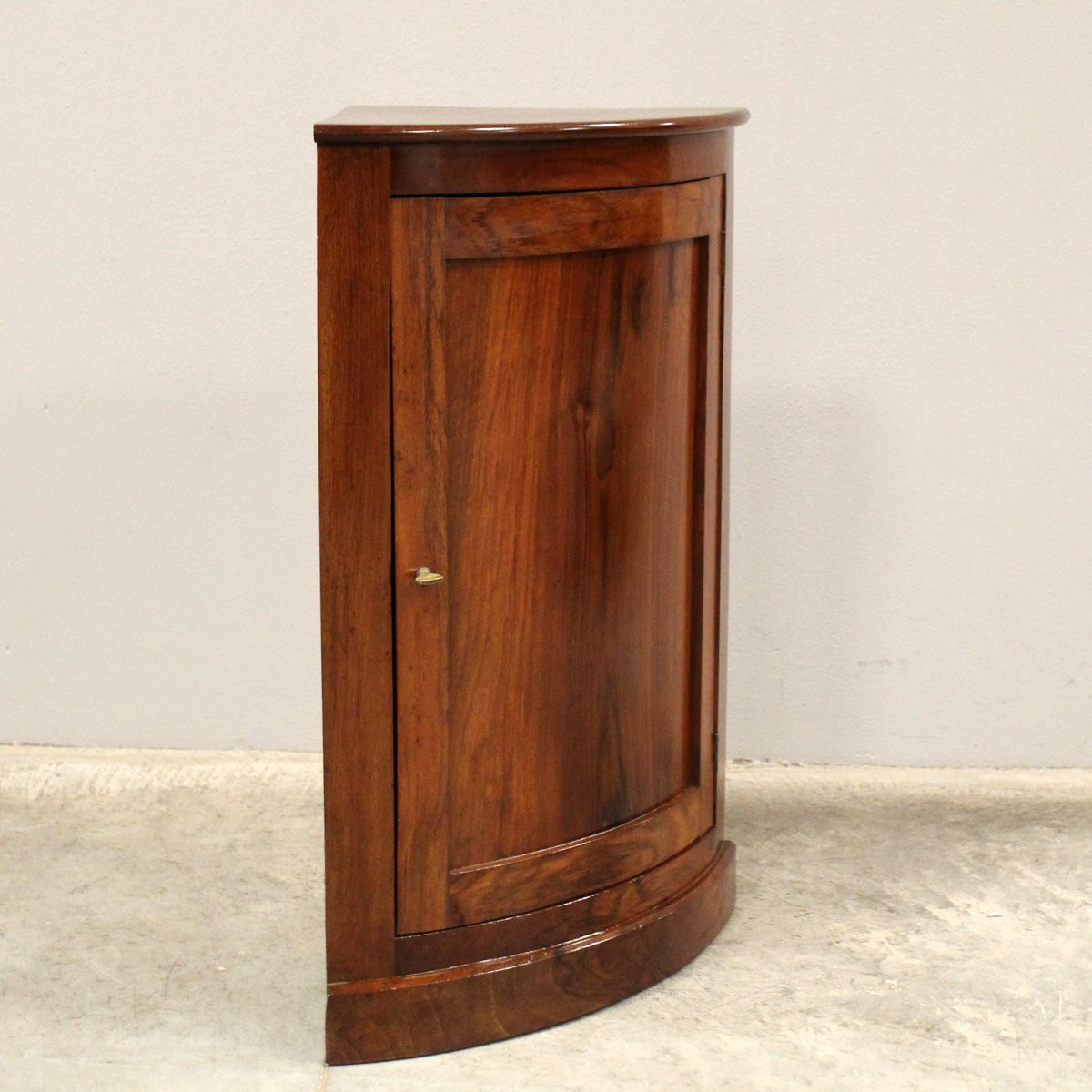 Ancien encoignure table de chevet d'époque Louis Philippe en noyer - Italie 19ème-photo-4