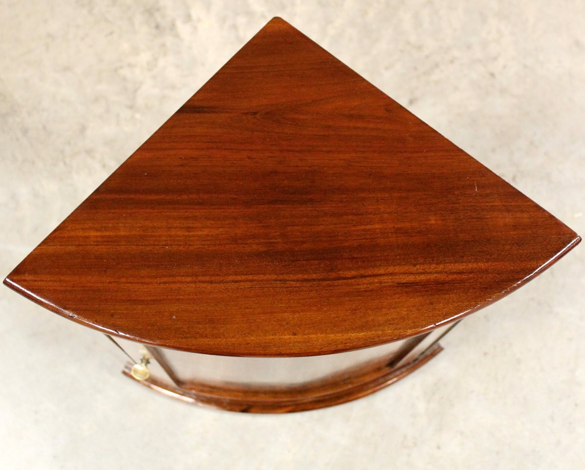 Ancien encoignure table de chevet d'époque Louis Philippe en noyer - Italie 19ème-photo-3