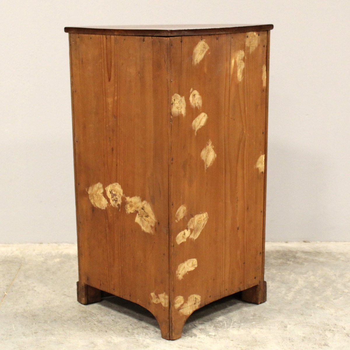 Ancien encoignure table de chevet d'époque Louis Philippe en noyer - Italie 19ème-photo-4