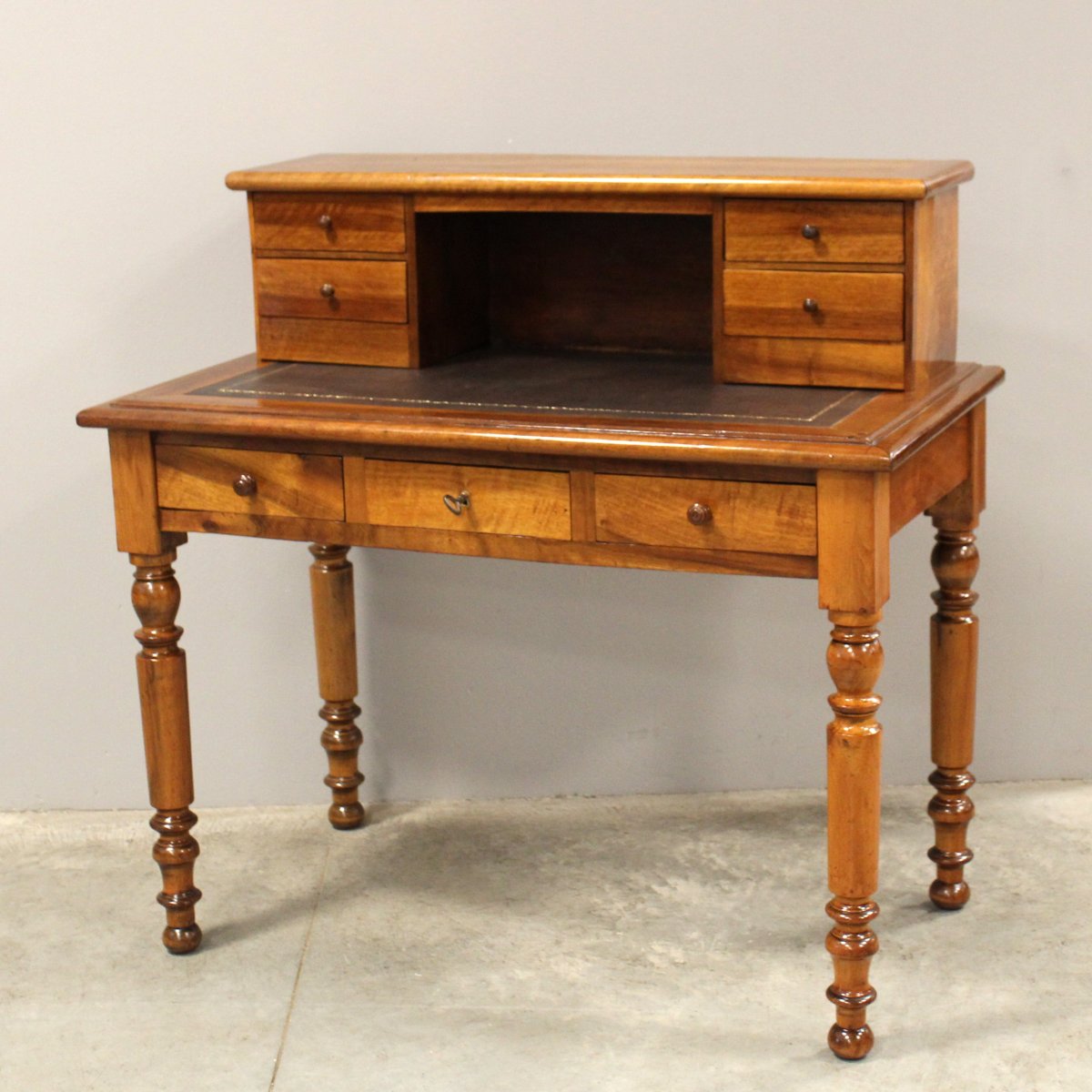 Ancien bureau table à écrire d'époque Louis Philippe en noyer - 19ème-photo-3