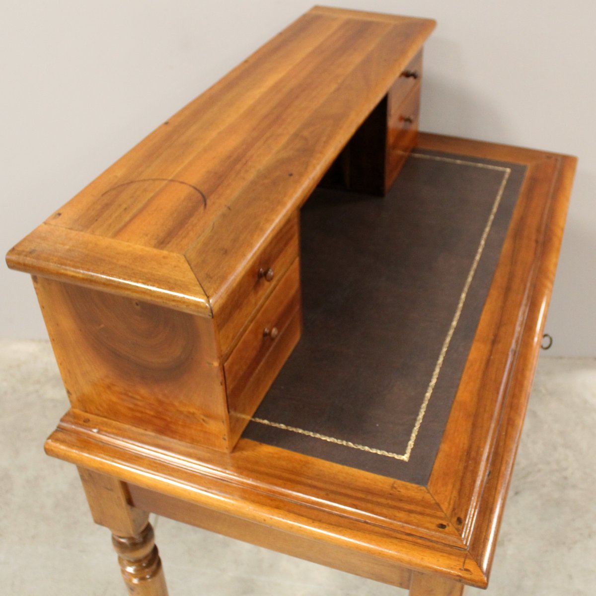 Ancien bureau table à écrire d'époque Louis Philippe en noyer - 19ème-photo-5