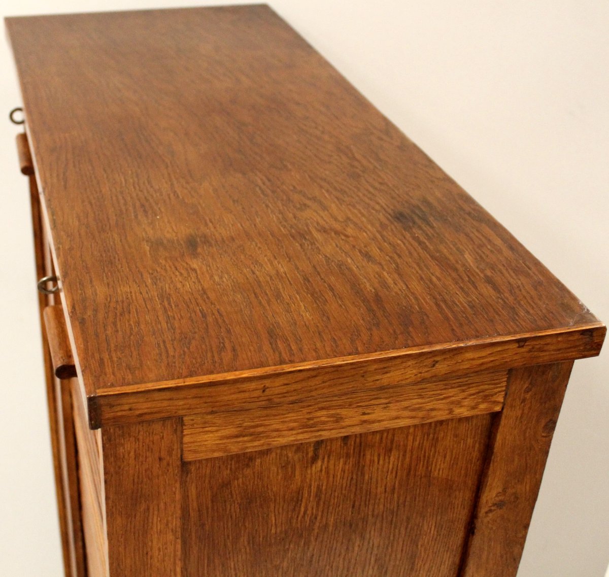 Antique Binder Rolling Curtain Filing Cabinet In Oak-photo-4