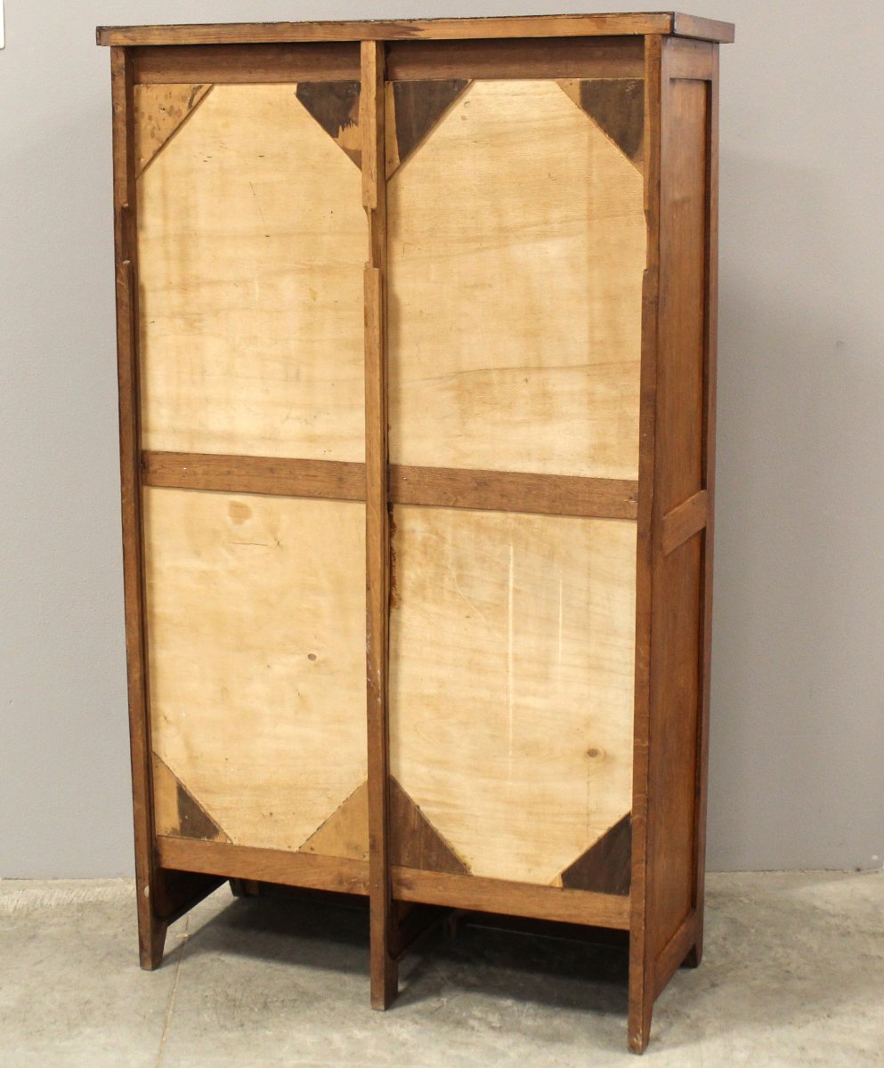Antique Binder Rolling Curtain Filing Cabinet In Oak-photo-6