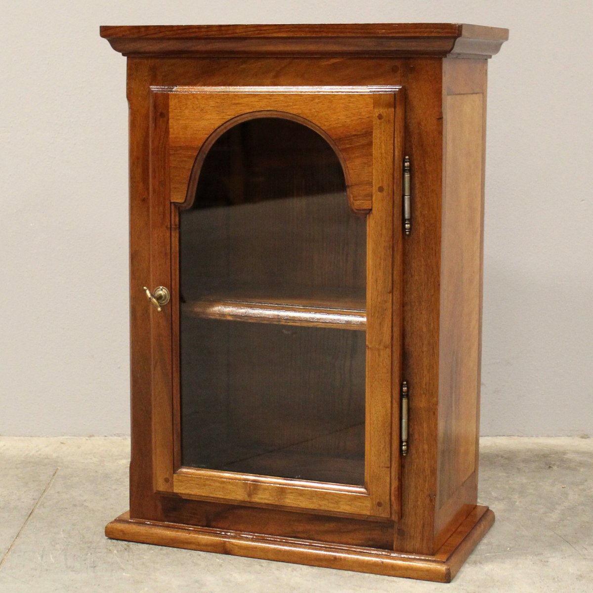 Antique Showcase Wall Shelf In Walnut - 19th