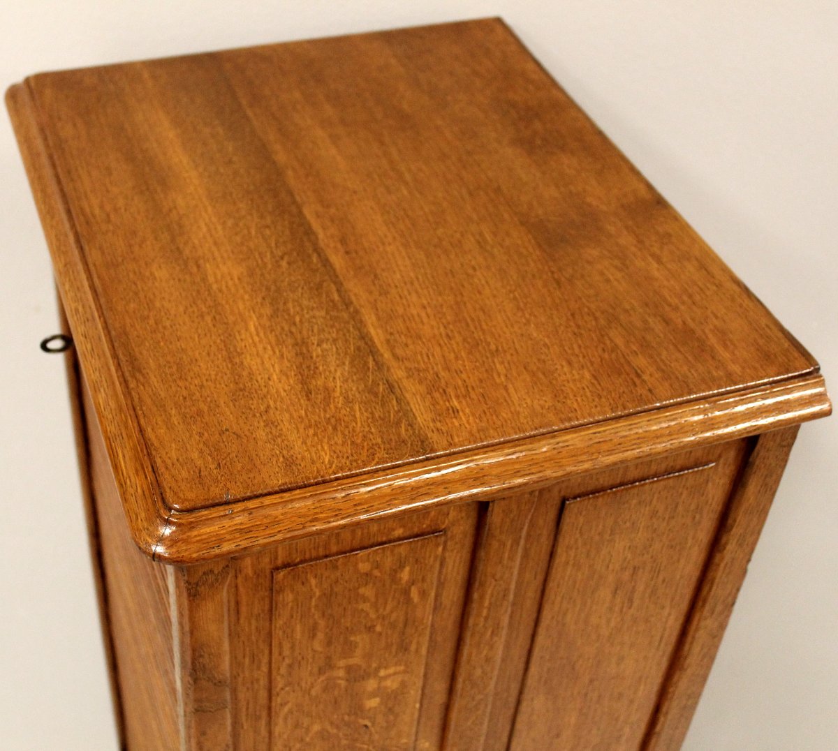 Antique Binder Rolling Curtain Filing Cabinet In Oak-photo-6