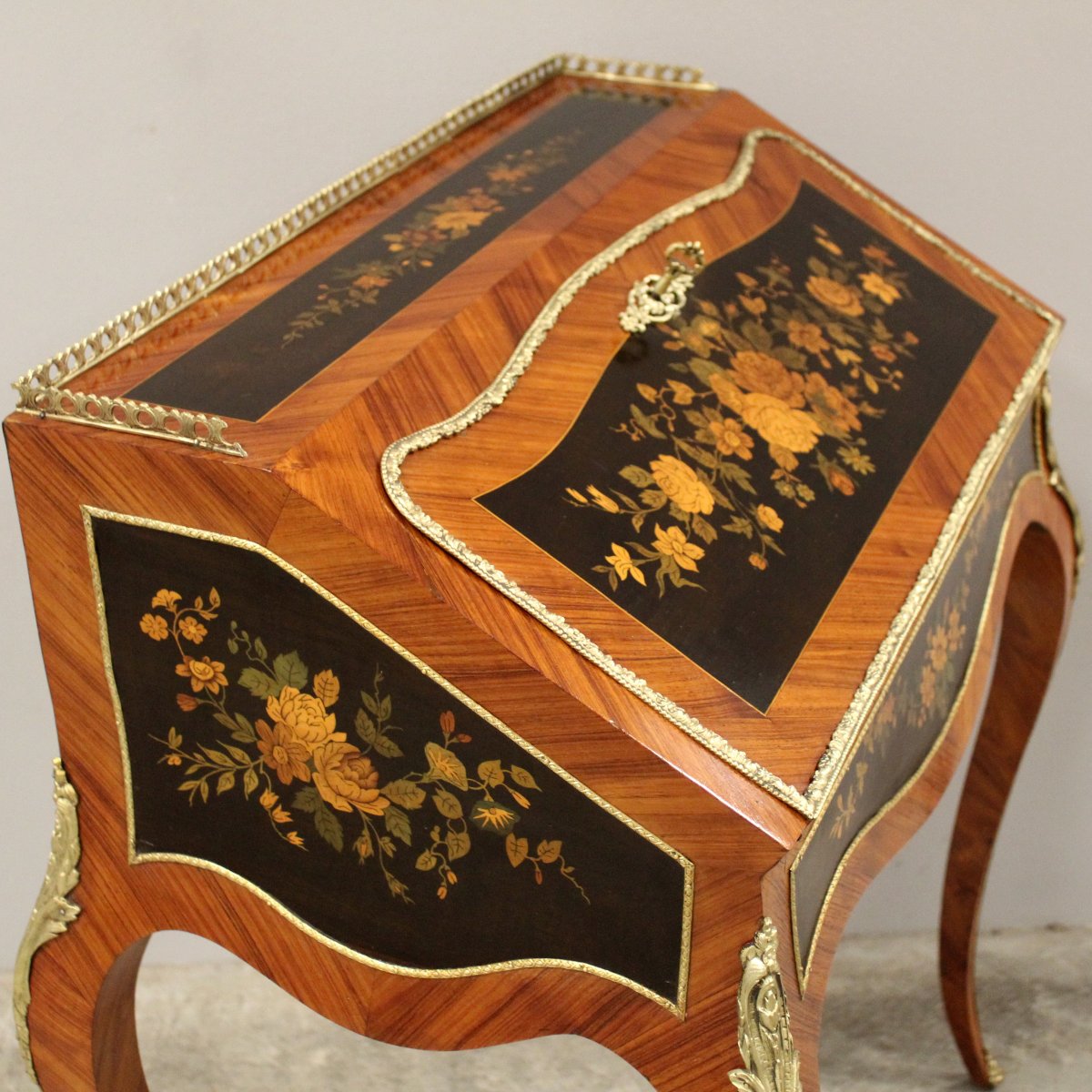 Antique Napoleon III Table Writing Slope Desk In Marquetry - 19th-photo-2