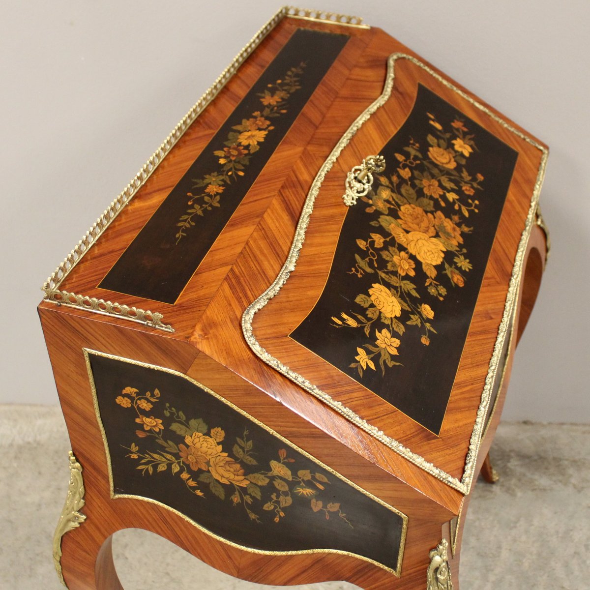 Antique Napoleon III Table Writing Slope Desk In Marquetry - 19th-photo-4