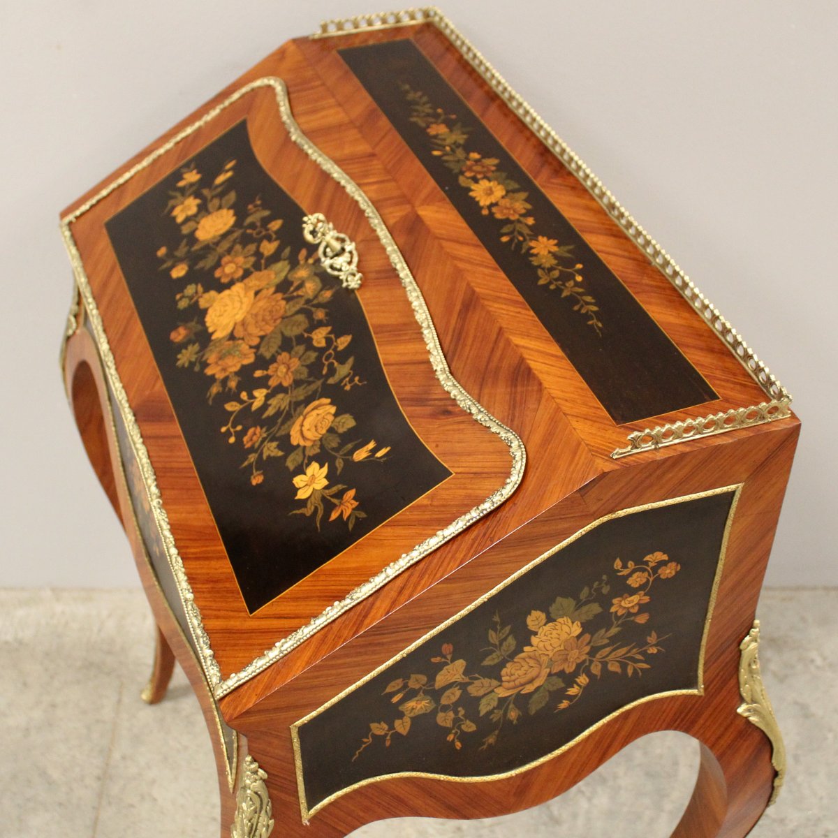 Antique Napoleon III Table Writing Slope Desk In Marquetry - 19th-photo-5